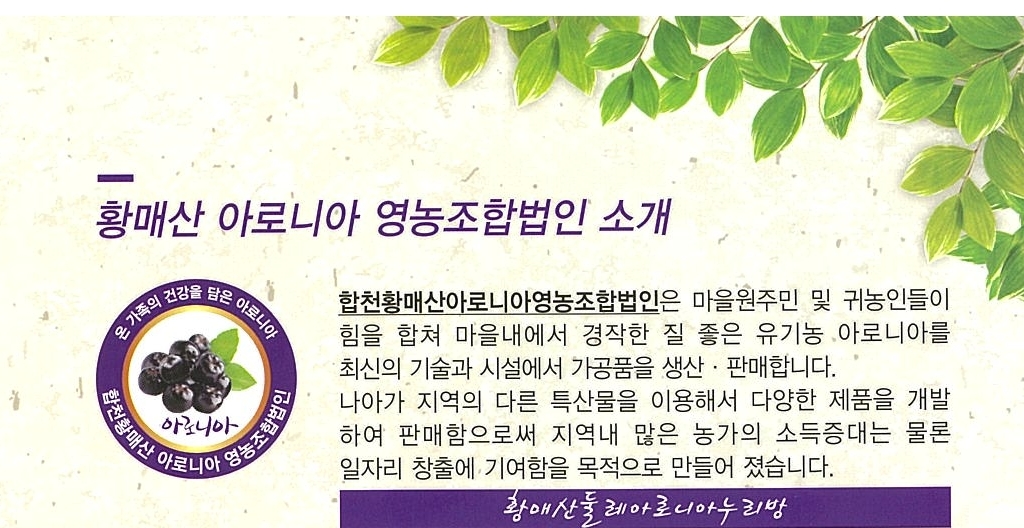 섭취방법-합천황매산아로니아영농조합법인