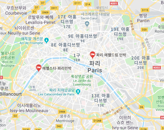 숙소위치 | 파리한인민박추천 에펠드림